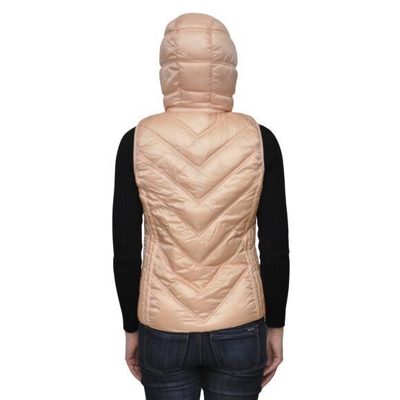 Michael Kors Hooded Down Puffer Vest Jacket Rose Water Pink XS/S $225 Nwt - Picture 3 of 3